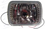 Faro Rectangular 7 x 6 Ambar Con Ojo Cromado (Jgo 2 Pzas) 12V